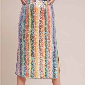 Maeve rainbow sequin skirt